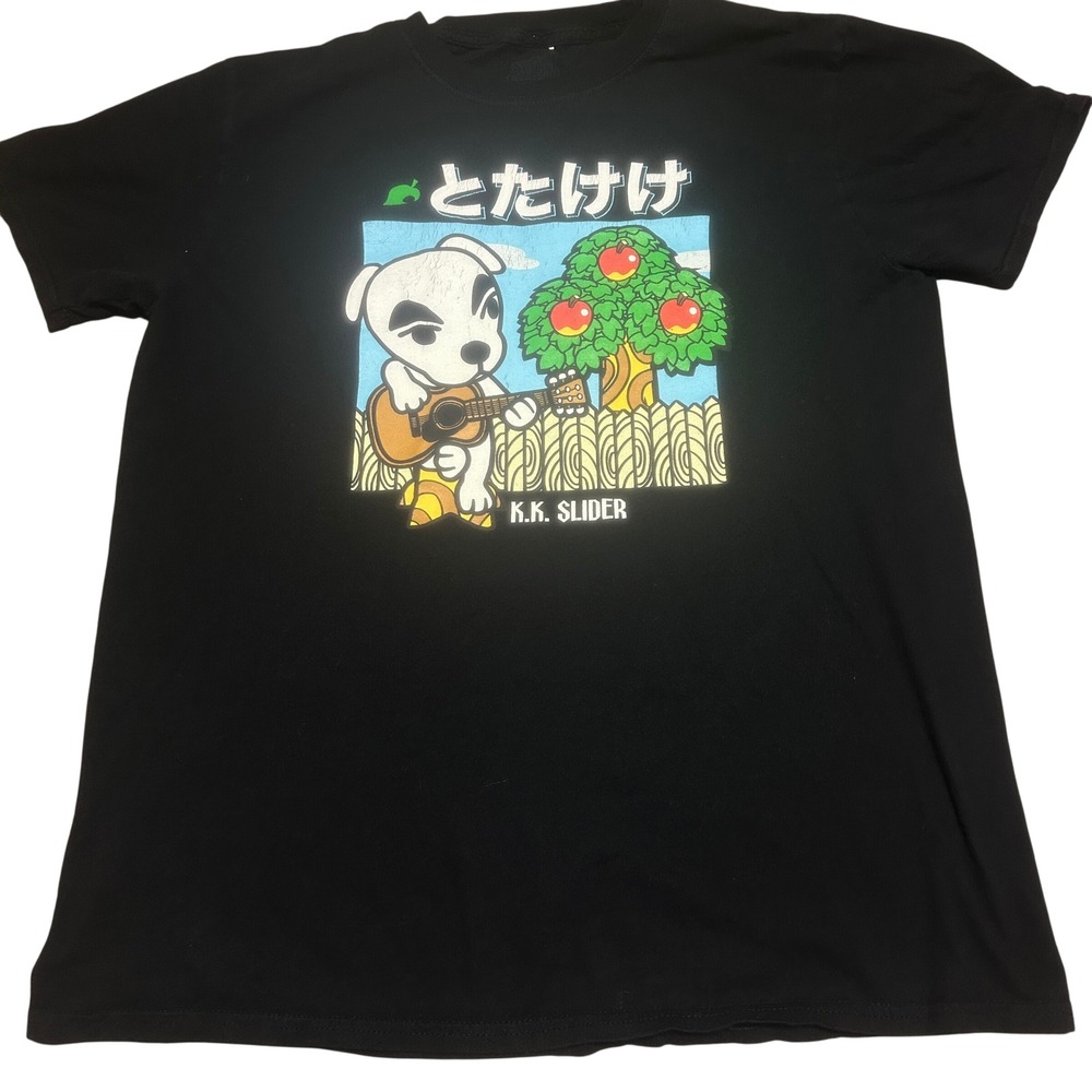 Animal Crossing Mens KK Slider Graphic T-Shirt Medium Black Nintendo Gamer Tee